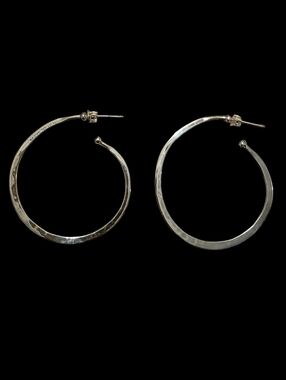Hammered Silver Hoop Earrings — By RLM